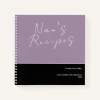 MINIMALIST LIGHT PURPLE BLACK GIFT RECIPE COOKBOOK