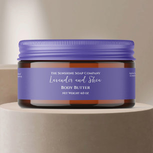 Minimalist Light Purple Cosmetics Jar Label