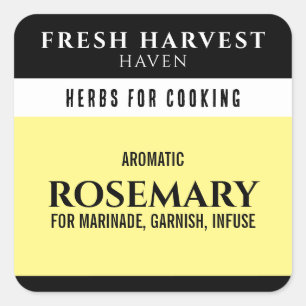 Minimalist Light Yellow Herb Square Sticker