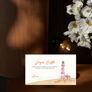 Minimalist Lighthouse Diaper Raffle Baby Shower Enclosure Card