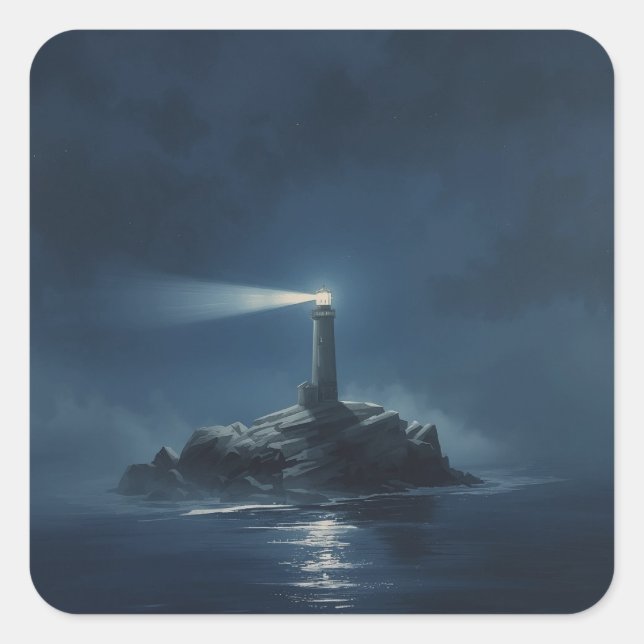 minimalist lighthouse painting images. 🌌✨ square sticker (Front)