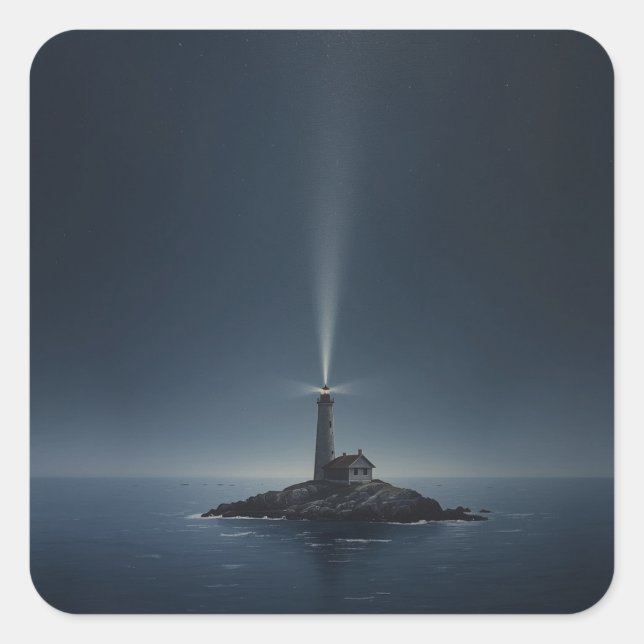 minimalist lighthouse painting images. 🌌✨ square sticker (Front)