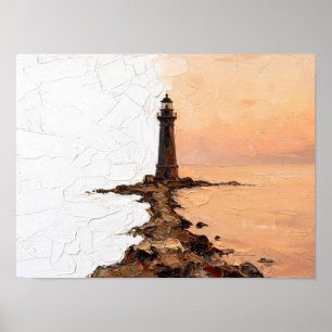 Minimalist Lighthouse Painting Poster