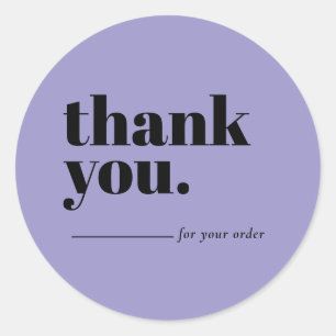 Minimalist Lilac Business Customer Thank You Classic Round Sticker