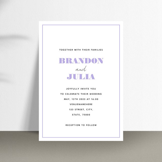 Minimalist Lilac Lavender Border Frame QR Code Invitation (Creator Uploaded)