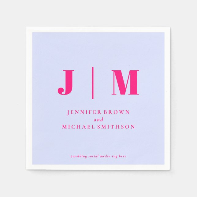 Minimalist Lilac Pink Wedding Napkin (Front)