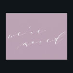 Minimalist Lilac Script We Moved New Home Moving  Postcard<br><div class="desc">Minimalist Modern Dusty Lilac Elegant Script We Moved New Home Moving Postcard</div>