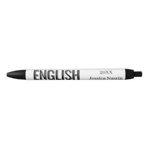 Minimalist Lilac Vertical Text School Subject  Black Ink Pen