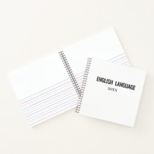 Minimalist Lilac Vertical Text School Subject Notebook