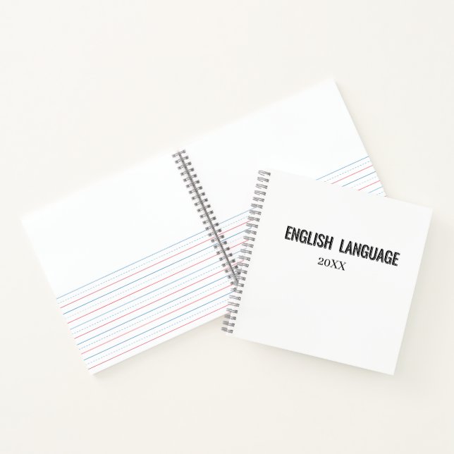Minimalist Lilac Vertical Text School Subject Notebook (Inside)