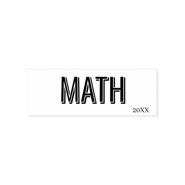 Minimalist Lilac Vertical Text School Subject Self-inking Stamp (Design)