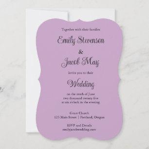 Minimalist Lilac Wedding Invitation