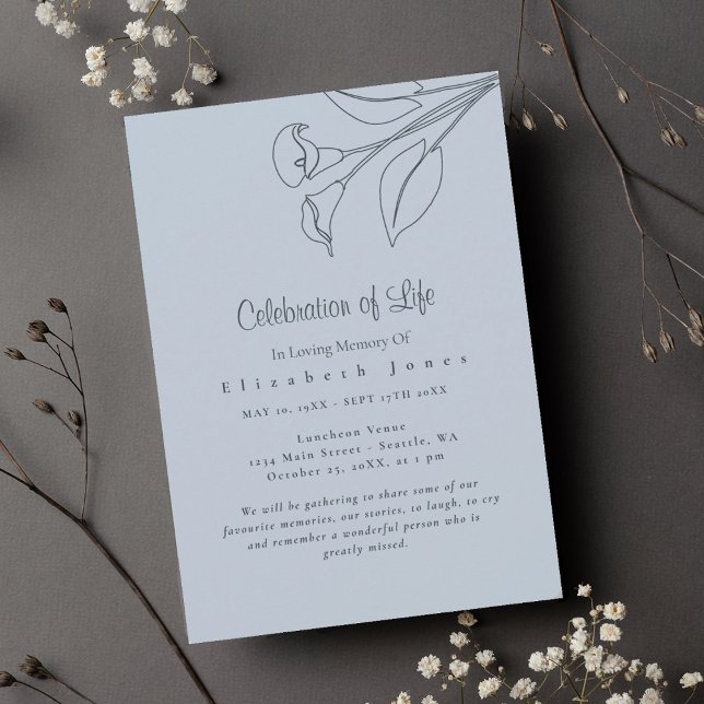 Minimalist Lily Celebration of Life Funeral (Creator Uploaded)