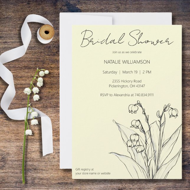 Minimalist Lily of the Valley Bridal Shower  Invitation (Creator Uploaded)