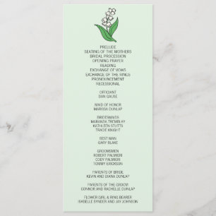 Minimalist Lily of the Valley Wedding Program Programme