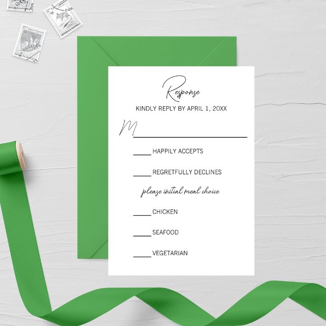 Minimalist Lily of the Valley Wedding RSVP Card (Creator Uploaded)