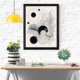 Minimalist Line Art Abstract Botanical Poster