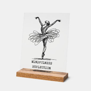 Minimalist Line Art Ballerina Dance Design Acrylic Sign