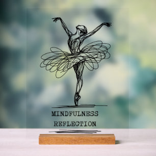 Minimalist Line Art Ballerina Dance Design Acrylic Sign