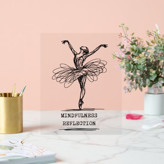 Minimalist Line Art Ballerina Dance Design Acrylic Sign (Wedding)