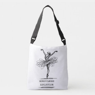 Minimalist Line Art Ballerina Dance Design Crossbody Bag