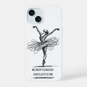 Minimalist Line Art Ballerina Dance Design iPhone 15 Case