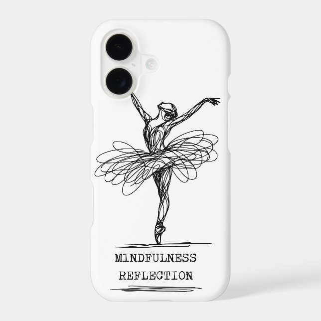 Minimalist Line Art Ballerina Dance Design iPhone Case (Back)