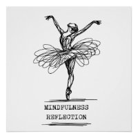 Minimalist Line Art Ballerina Dance Design