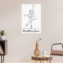 Minimalist Line Art Ballerina