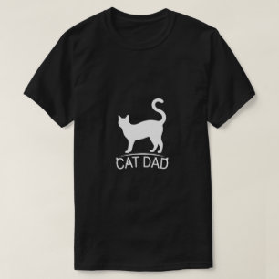 Minimalist Line Art Cat Dad Design T-Shirt
