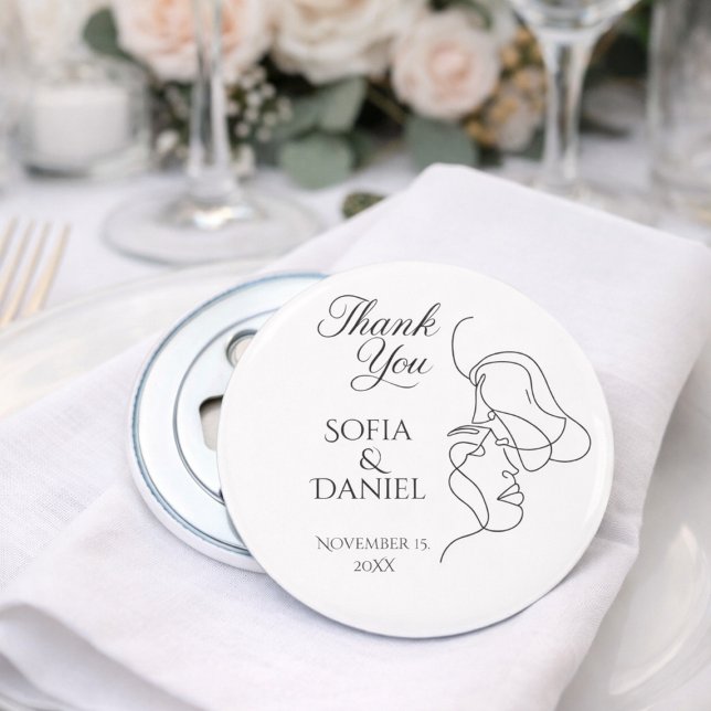 Minimalist Line Art Couple illustration  Wedding  Bottle Opener (Creator Uploaded)