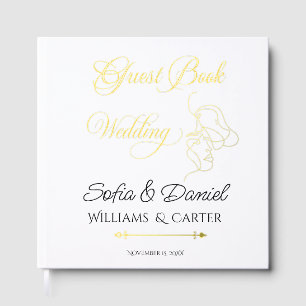 Minimalist Line Art Couple illustration  Wedding  Guest Book