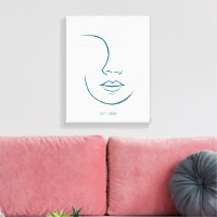 Minimalist Line Art Face Personalised Custom Wall