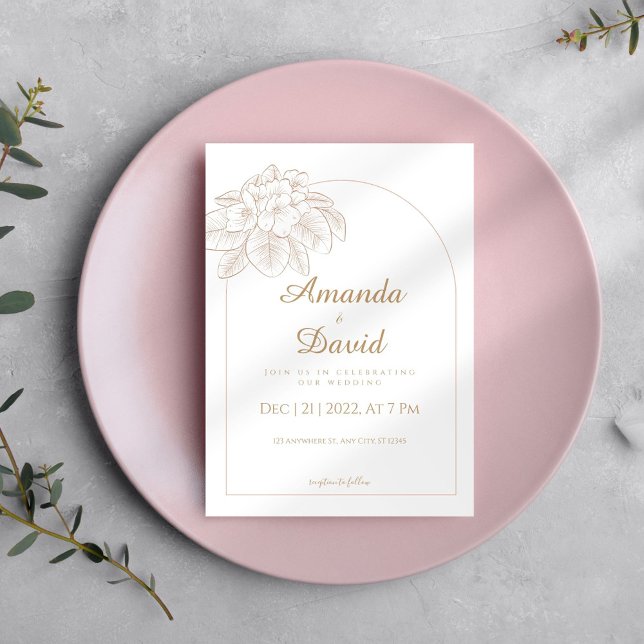 Minimalist Line Art Floral Wedding Invitation (Creator Uploaded)