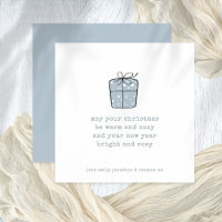 Minimalist Line Art Gift Warm Cosy Christmas Blue