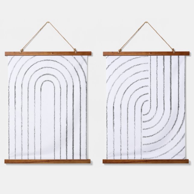 Minimalist line art hanging tapestry (Double)