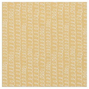 Minimalist line art pattern yellow fabric