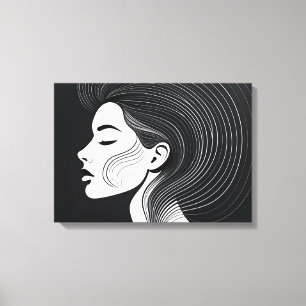 Minimalist Line Art Portrait Canvas Print