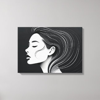 Minimalist Line Art Portrait Canvas Print