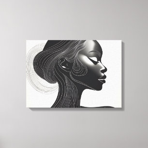 Minimalist Line Art Portrait Canvas Print