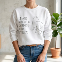 Minimalist Line Art Sarcastic Cat Lover