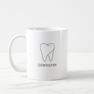Minimalist Line Art Tooth Dentistry Coffee Mug