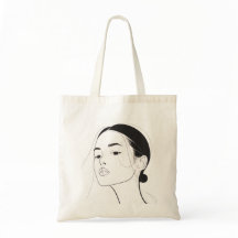 Minimalist Line Art Tote Bag – Chic Everyday Style