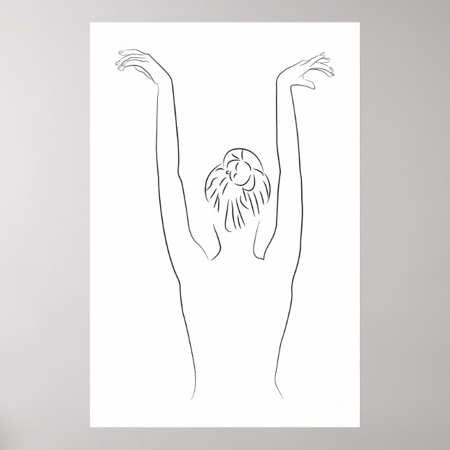 Minimalist Line Art Woman Body Modern Illustration Poster (Front)