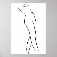 Minimalist Line Art Woman Body Modern Illustration