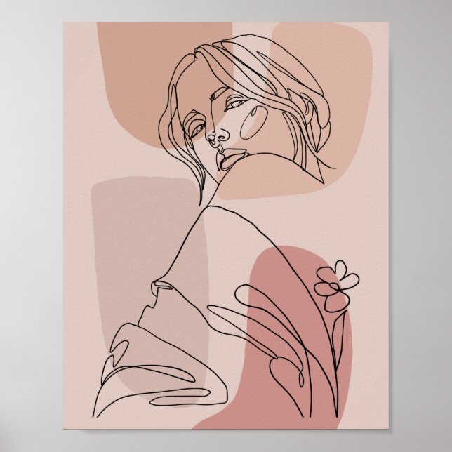 Minimalist Line Art Woman Drawing Fashion Art Poster (Front)