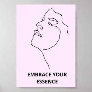 Minimalist Line Art Woman Face Poster