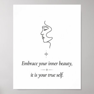 Minimalist Line Art Woman Face Poster