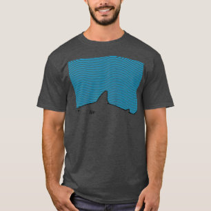 Minimalist Line Drawing Simple Unique Shark Fin T-Shirt