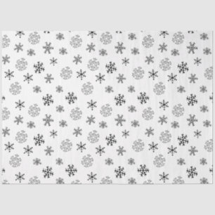 Minimalist Line Drawing Snowflakes Christmas Tissue Paper